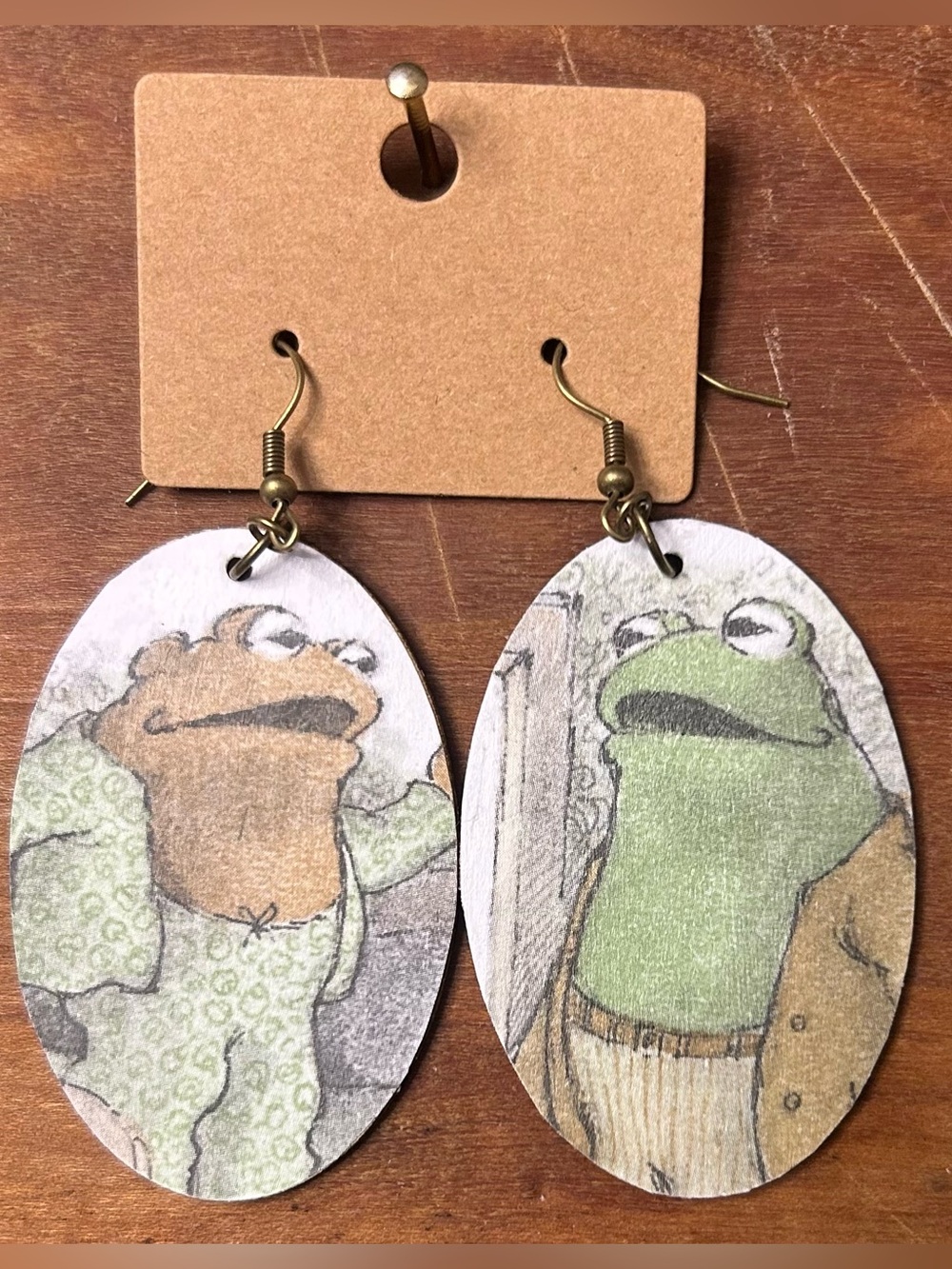 Upcycled Frog and Toad Drop Earrings
